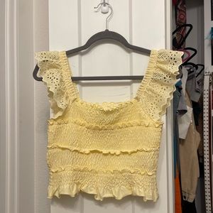 Nordstroms Pastel Yellow Ruffled Top
